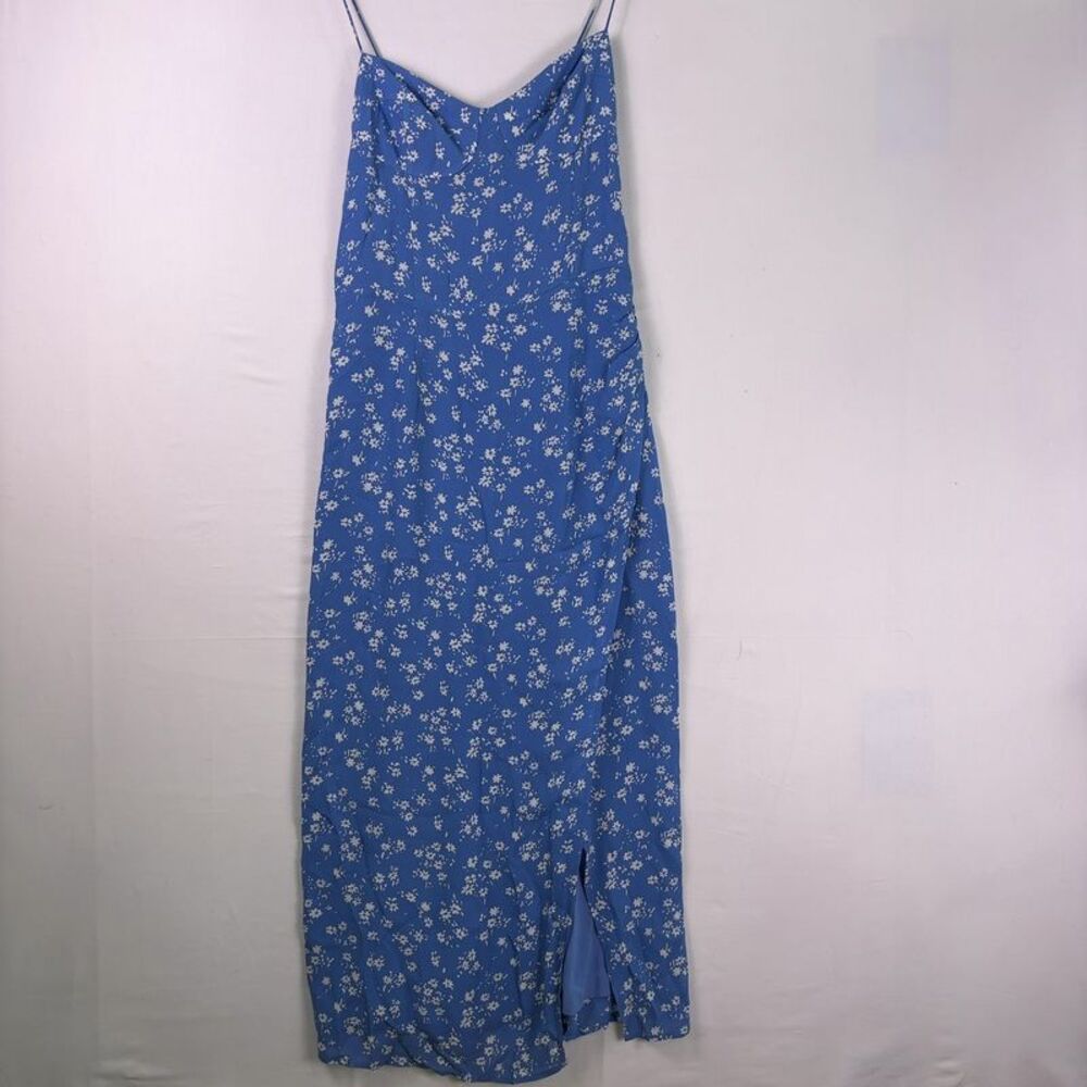 Reformation Blue Floral Midi Slip Dress